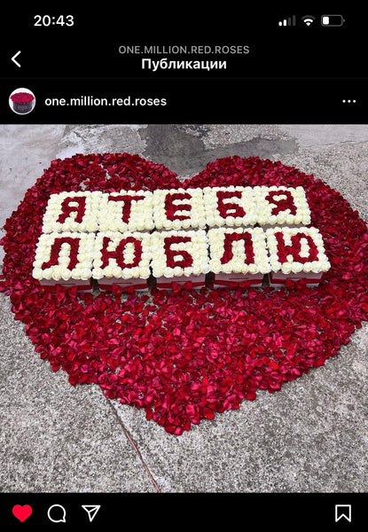 One Million  Box - Rose Rosse - Scatola nera Cuore Oro