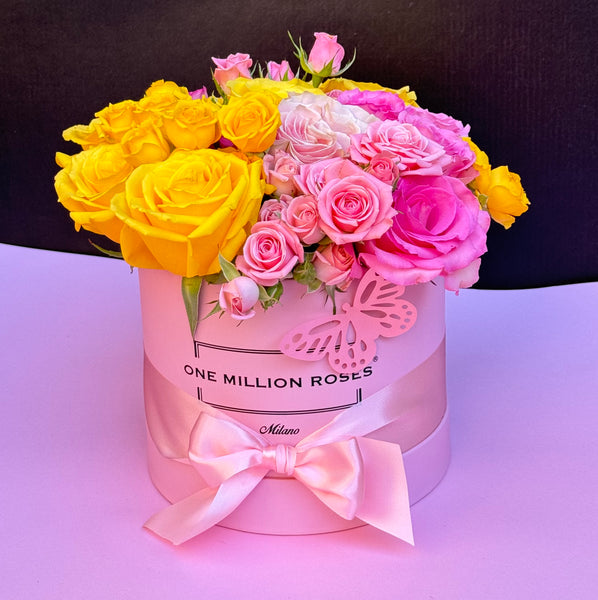 SMALL BOX - ROSA E GIALLO MIX - SCATOLA ROSA