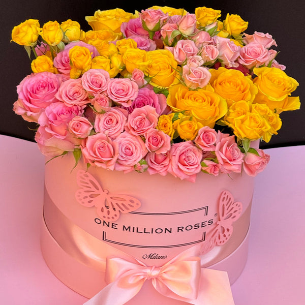 MEDIUM BOX - ROSA E GIALLO MIX - SCATOLA ROSA
