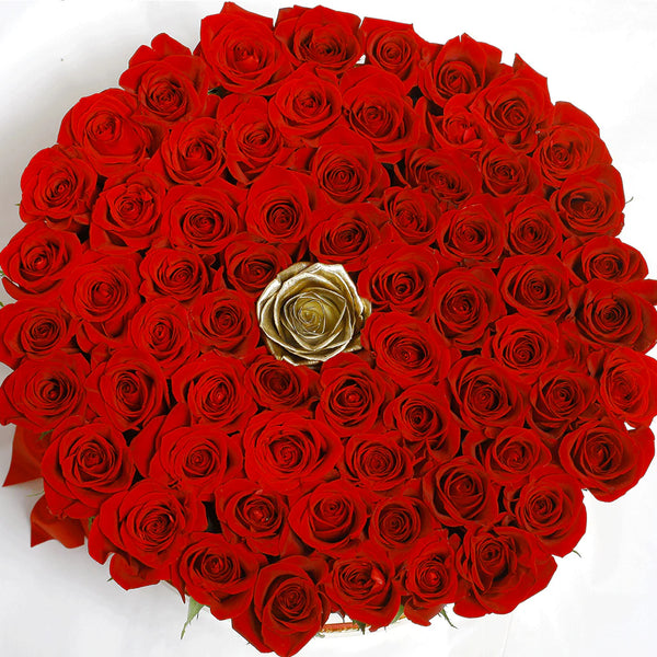 ONE MILLION BOX - Rose Fresche - Rose rosse e oro - Scatola Nera