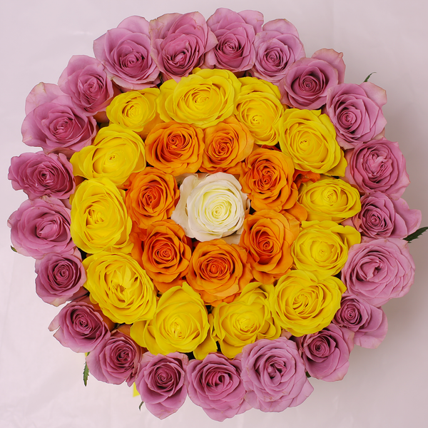 Classic Collection - Medium - Rose Lilla Gialle Arancioni Bianche  - Scatola Bianca