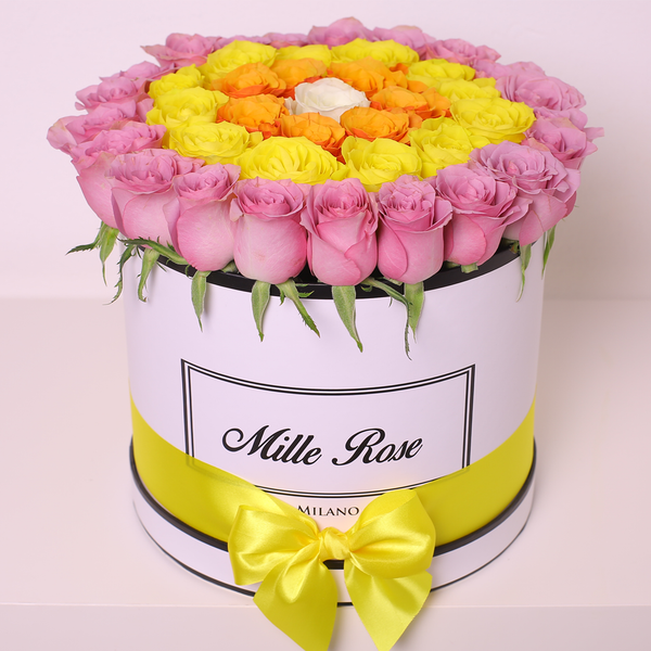 Classic Collection - Medium - Rose Lilla Gialle Arancioni Bianche  - Scatola Bianca