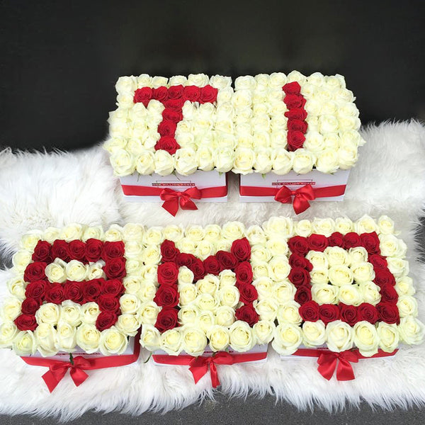 Love Collection - TI AMO - Rose Rosse e Bianche - Square Box