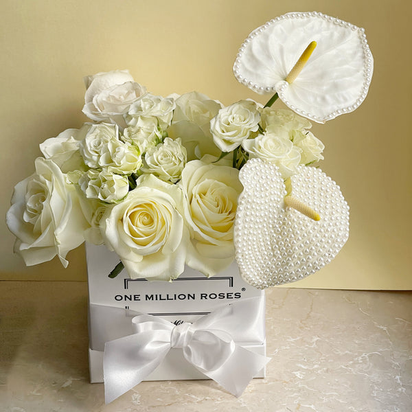 Classic Collection - Cube - Rose Bianche - Scatola Bianca