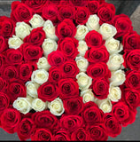 Collezione Personalizzata - One Million - Rosa Rosse e Bianche - Scatola Bianca