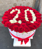 Collezione Personalizzata - One Million - Rosa Rosse e Bianche - Scatola Bianca