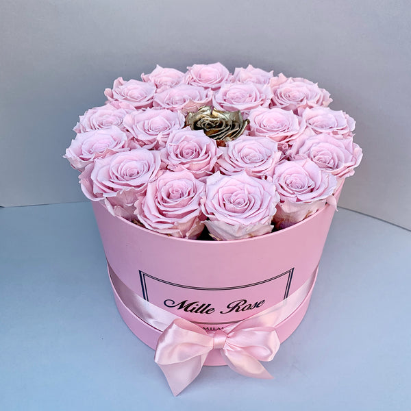 Senza Tempo - Medium Box - Rose Rosa e Oro - Scatola Rosa