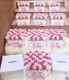 Classic Collection - Square Box - Rose Rosa e Lilla - Scatola Bianca