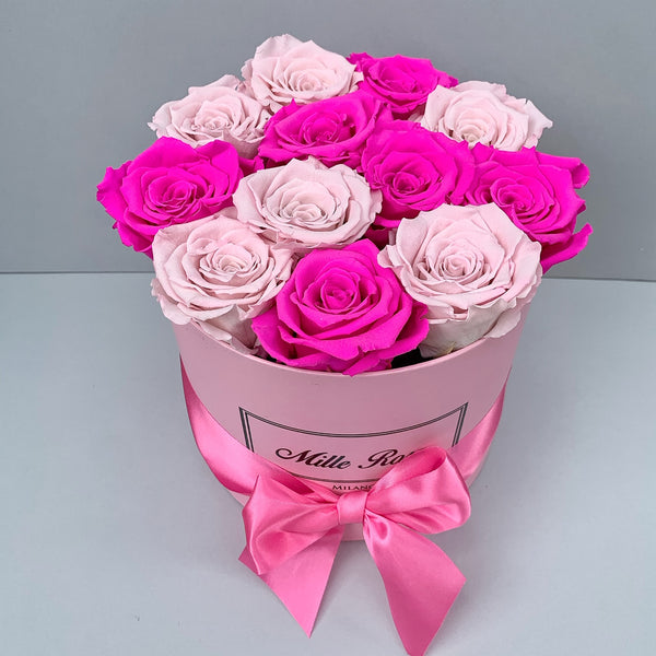 Senza Tempo - Small Box - Rose Fucsia e Rosa - Scatola Rosa
