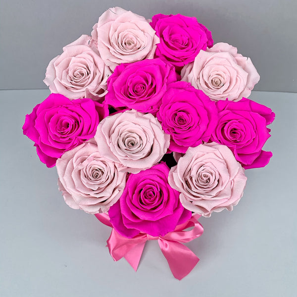 Senza Tempo - Small Box - Rose Fucsia e Rosa - Scatola Rosa