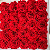 Senza Tempo  - Square Box Cristallo - Rose Rosse