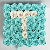 Senza Tempo  - Square Box - Rose Tiffany e Bianche - Scatola Bianca