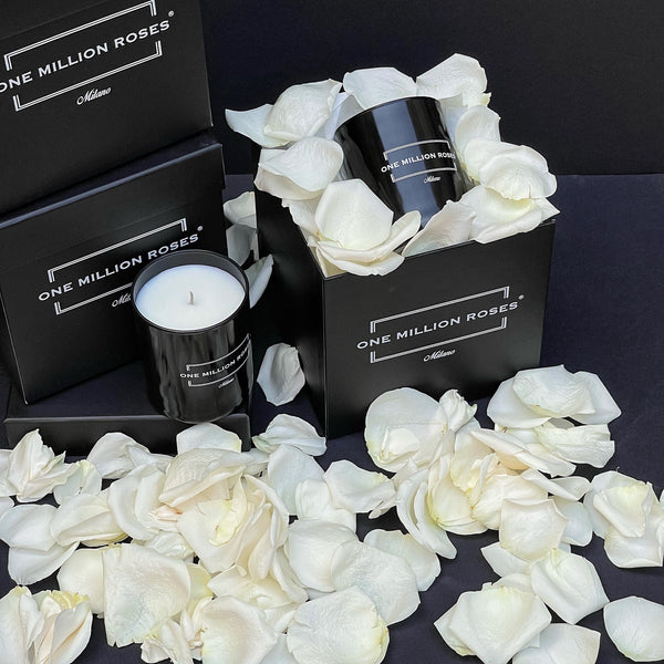Classic Collection - Cube Box - Rose petali bianchi - Scatola Nera