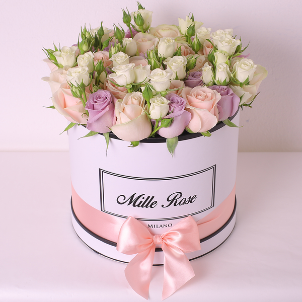 Classic Collection - Medium - Rose Lilla Bianche Rosa - Scatola Bianca