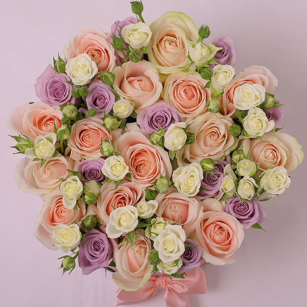 Classic Collection - Medium - Rose Lilla Bianche Rosa - Scatola Bianca