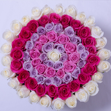Classic Collection - Grande - Rose Bianche Fucsia Lilla - Scatola Bianca