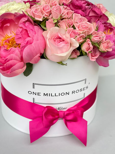 Classic Collection - Medium - Rose Mix Rosa e Peonia - Scatola Bianca