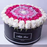 Classic Collection - Grande - Rose Bianche Fucsia Lilla - Scatola Bianca