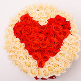 Collezione Personalizzata - Grande - Rose Bianche e Rosse - Scatola Bianca