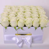 Classic Collection - Square Box - Rose Bianche - Scatola Bianca