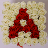 Classic Collection - Square Box - Rose Bianche e Rosse - Scatola Bianca
