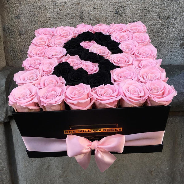 Senza Tempo  - Square Box - Rose Rosa e Nere - Scatola Nera